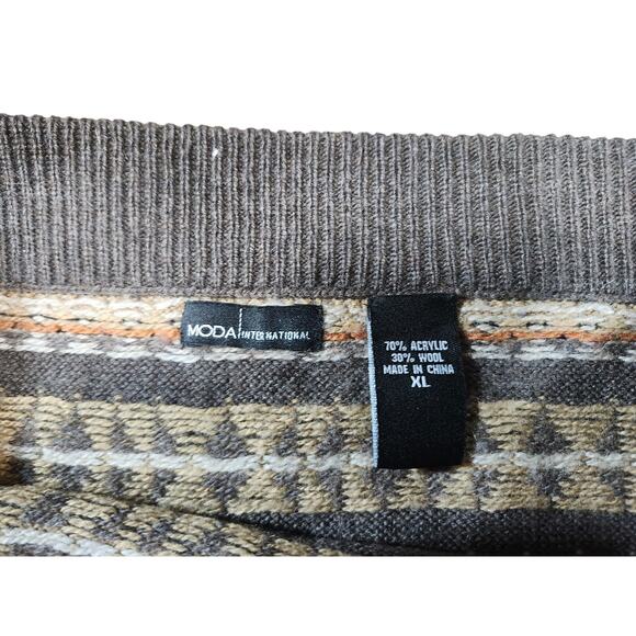 Moda International Wool Blend Knit Knee Length Pencil Skirt Geometric Size XL - Picture 6 of 7